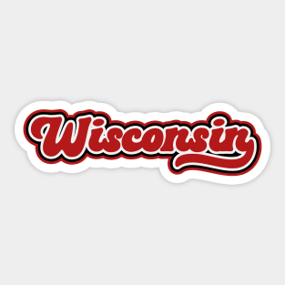 Retro Wisconsin Script Sticker